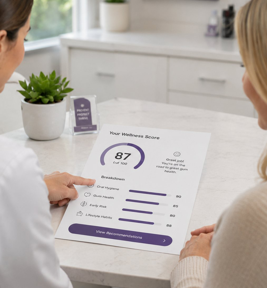 Reviewing the Oral Fitness Score with the patient